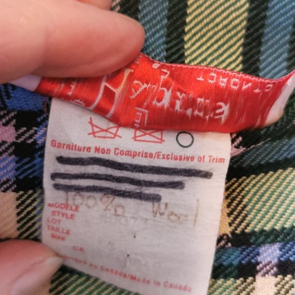 Vintage 80s Wool Kilt Dark Academia Green Yellow Small - Picture 7 of 7